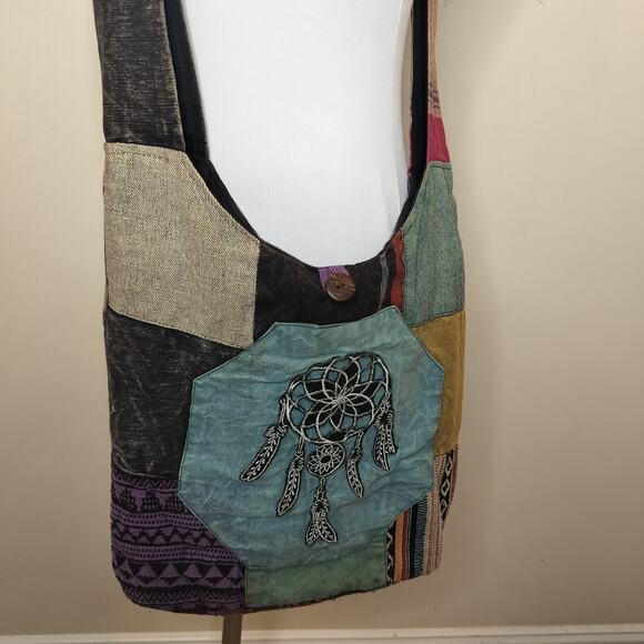 Kathmandu Imports Cotton Boho Crossbody Bag Hippie Dreamcatc.her - Picture 2 of 12